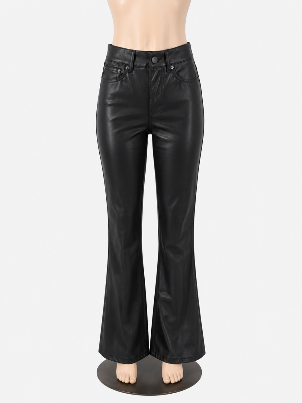 American Eagle Faux Leather High Waisted Flare Pants Black Size 2